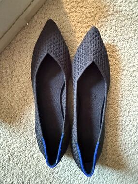 Rothy's the Point Black Honeycomb Flats